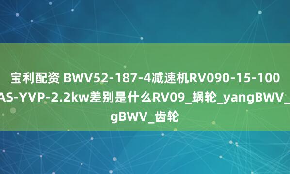 宝利配资 BWV52-187-4减速机RV090-15-100B5-AS-YVP-2.2kw差别是什么RV09_蜗轮_yangBWV_齿轮