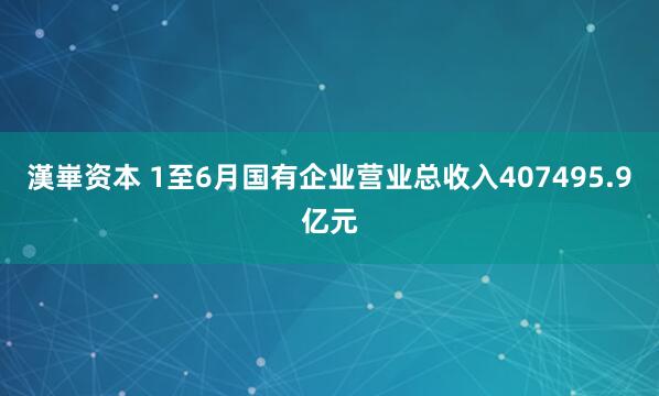 漢崋资本 1至6月国有企业营业总收入407495.9亿元