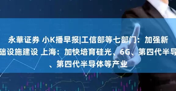 永華证券 小K播早报|工信部等七部门：加强新型信息基础设施建设 上海：加快培育硅光、6G、第四代半导体等产业